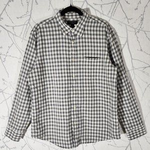 Banana Republic Gingham Checks Linen Cotton Blend Shirt